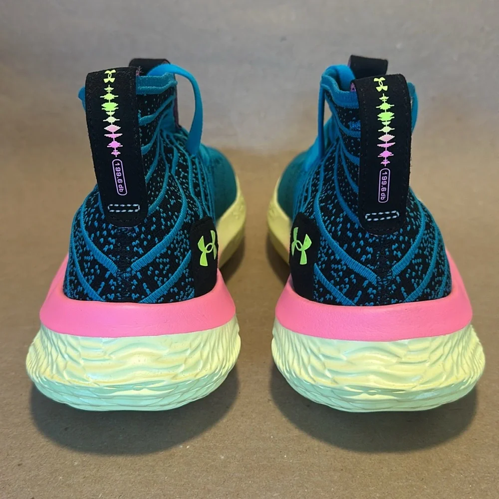 Under Armour Mens FUTR X ELITE Basketball Shoes Green Blue Pink Size 12.5 - Picture 3 of 8